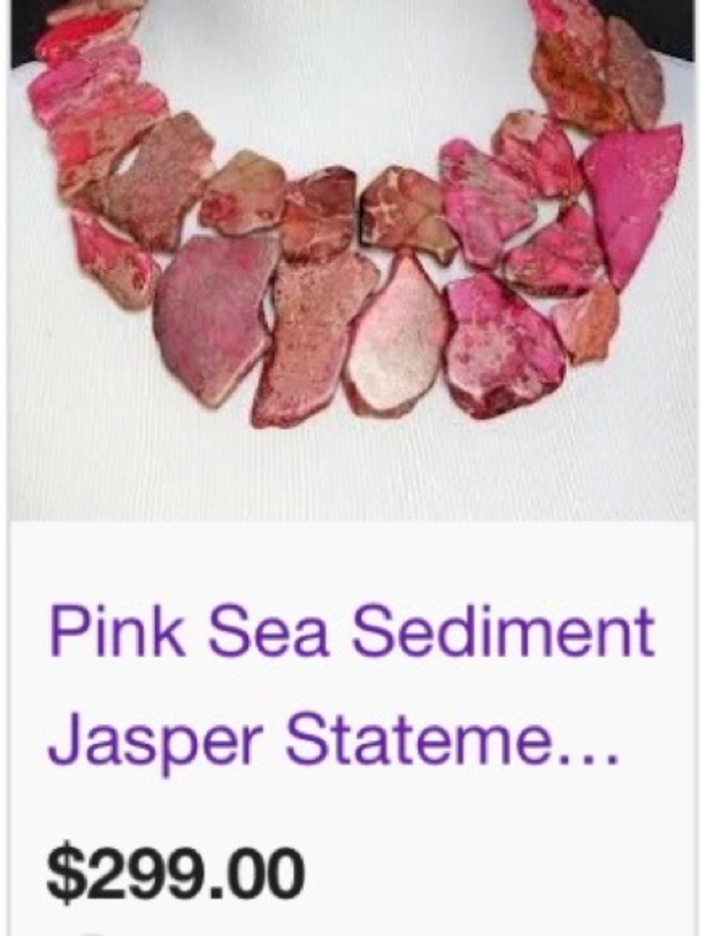 RED/ORANGE AND PINK SEA SEDIMENT  JASPER STATEMENT NECKLACE - Picture 9 of 12